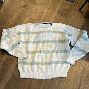 CLAYBROOKE 3D print vintage 90s cable knit cotton knit sweater, size XL